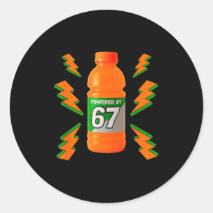 Wered By 67 Aura Energy Funny 6 7 Meme Six Seven G Classic Round Sticker