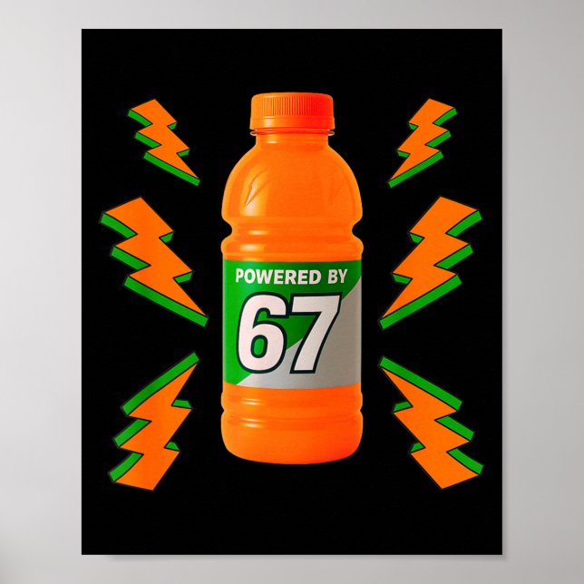 Wered By 67 Aura Energy Funny 6 7 Meme Six Seven G Poster (Front)