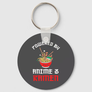 Wered By Anime And Ramen, Funny Anime Noodle Lover Key Ring