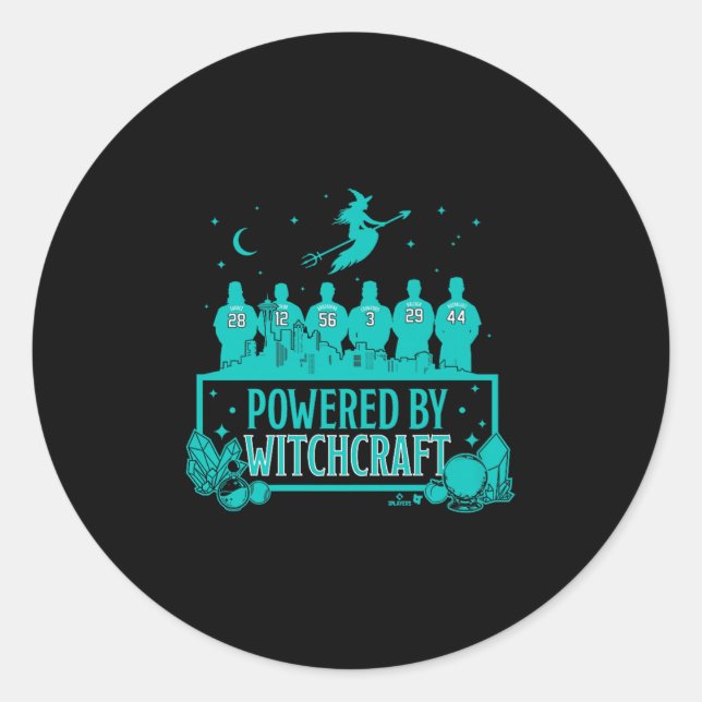 Wered By Witchcraft - Seattle Baseball Premium  Classic Round Sticker (Front)
