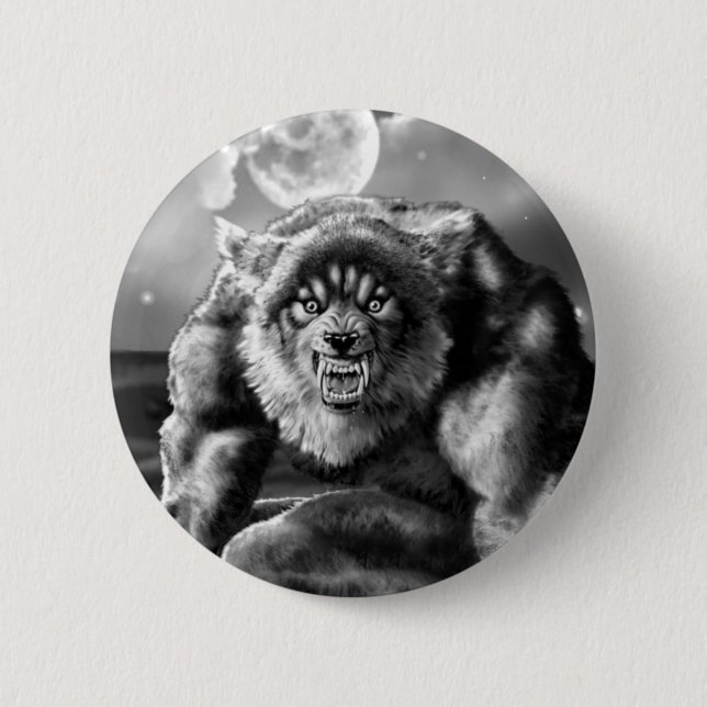 werewolf 6 cm round badge (Front)