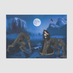 Werewolf and Vampire Halloween Scary Tissue Paper