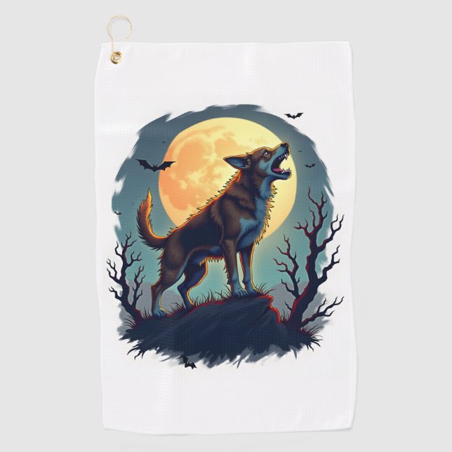 Werewolf Beagle Howl Golf Towel (Front)