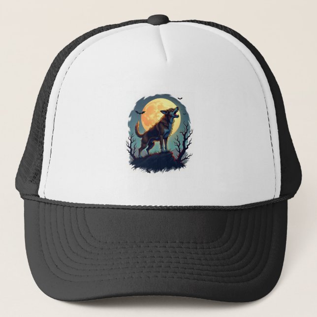 Werewolf Beagle Howl Trucker Hat (Front)