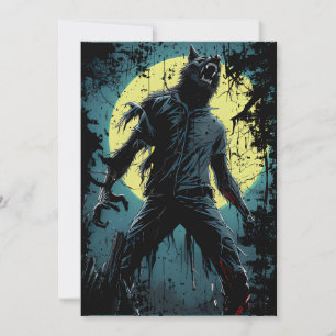 werewolf by night wolf ripping invitation
