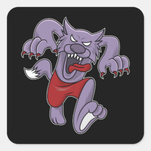 Werewolf cartoon scary werewolves Halloween Gift Square Sticker