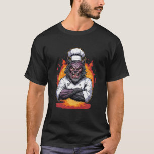 Werewolf Chef Halloween Design T-Shirt