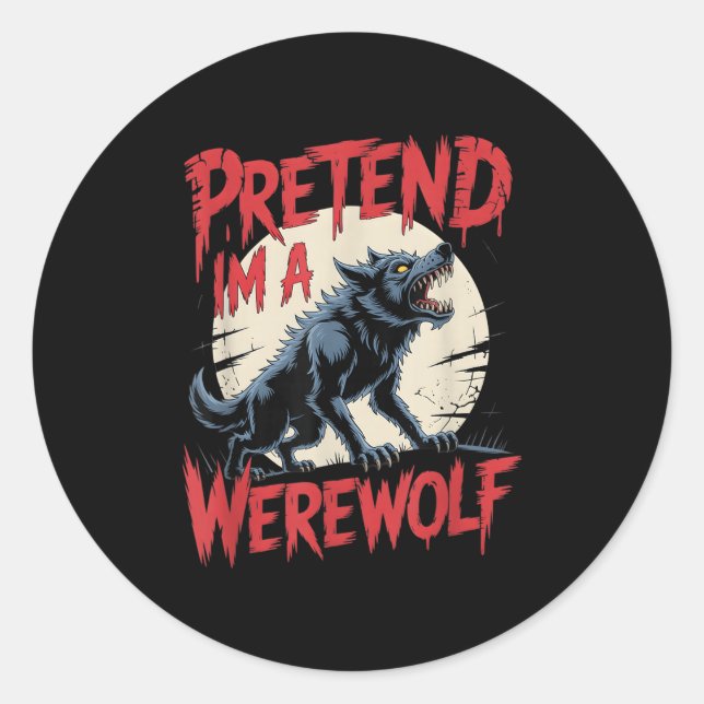 Werewolf Costume  Classic Round Sticker (Front)
