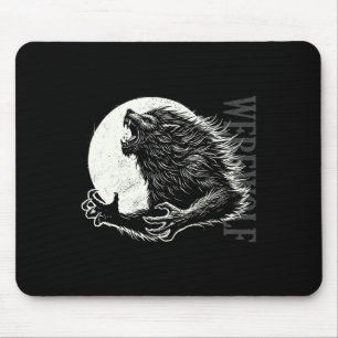 Werewolf Full Moon Creepy Monster Halloween Folklo Mouse Mat
