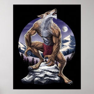 Werewolf Full Moon Howling Poster