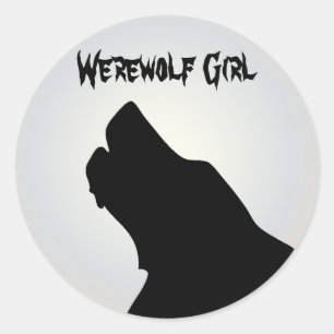 Werewolf Girl Classic Round Sticker