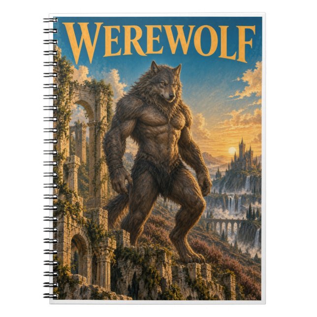 Werewolf, Gothic Fantasy Monster Notebook (Front)