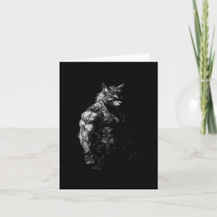 Werewolf Gym Workout Fitness Bodybuilding Weightli Card
