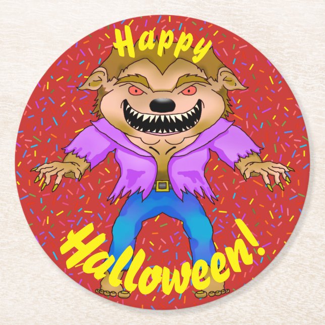 Werewolf Halloween Coasters (Front)