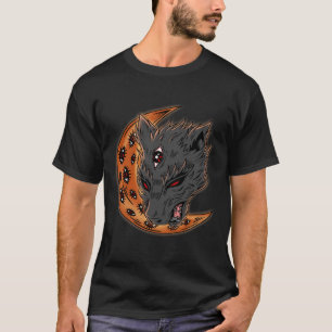Werewolf Halloween Crescent Moon Horror Eyes Goth T-Shirt