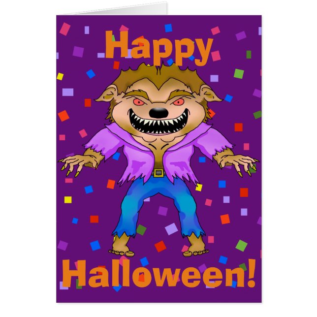 Werewolf Halloween Greeting Card (Front)