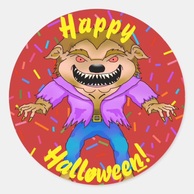 Werewolf Halloween Stickers (Front)