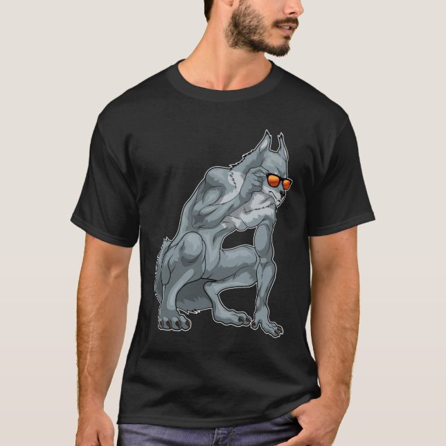 Werewolf Halloween Sunglasses T-Shirt (Front)