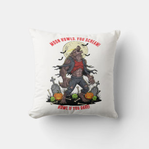 🐺 Werewolf Halloween Throw Pillow 🎃