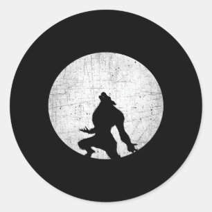 Werewolf Halloween Werewolf Full Moon Classic Round Sticker