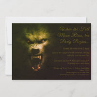 Werewolf Howl Halloween Costume Party Invitation
