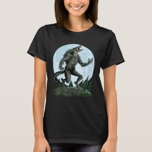 Werewolf Howling At The Moon Creepy Wolf Full Moon T-Shirt
