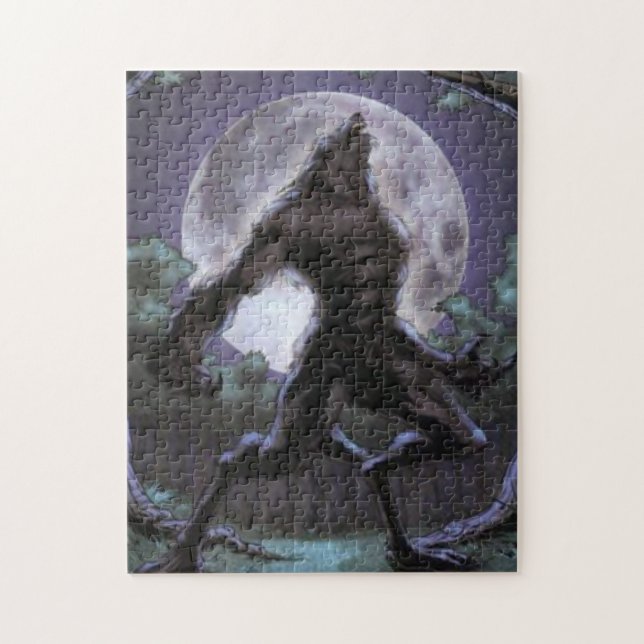 Werewolf Howling At The Moon Jigsaw Puzzle (Vertical)