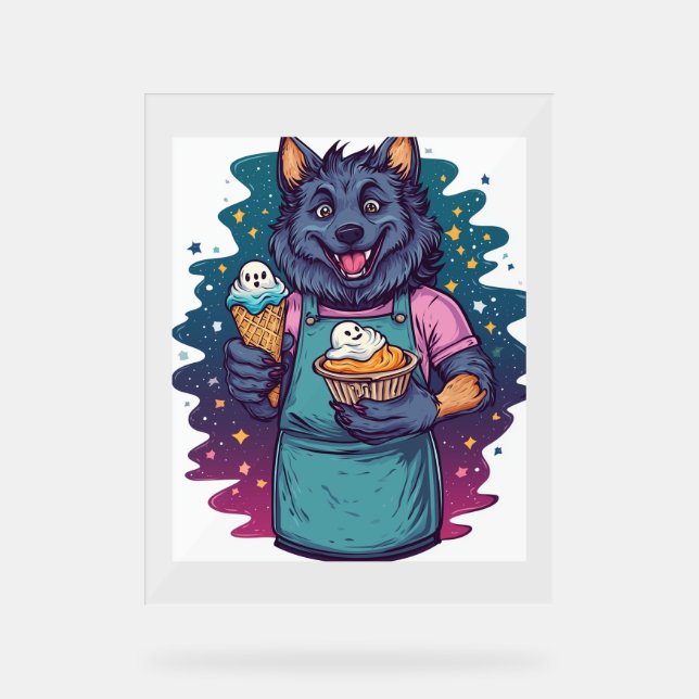 Werewolf Ice Cream Stand Acrylic Sign (Front)