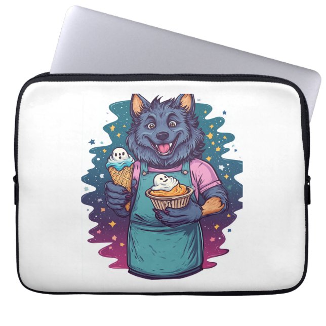 Werewolf Ice Cream Stand Laptop Sleeve (Front)