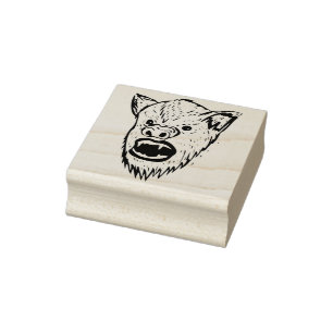 Werewolf illustration art stamp