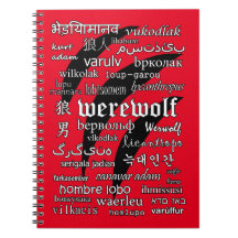 Werewolf in 33 Languages Spiral Photo Notebook
