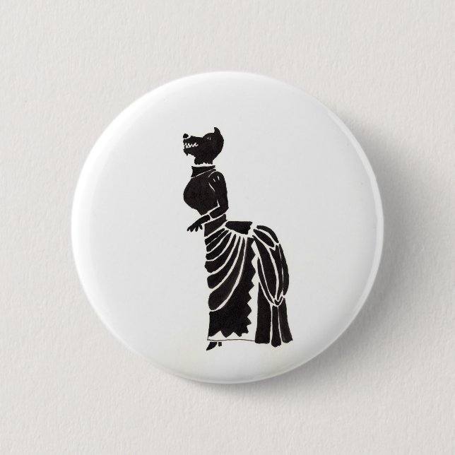 Werewolf In A Fancy Dress 6 Cm Round Badge (Front)