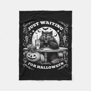 Werewolf Just Waiting For Halloween Spooky Scary N Fleece Blanket
