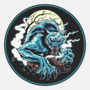 Werewolf Moon Classic Round Sticker