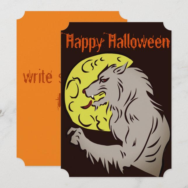 Werewolf on full moon invitation (Front/Back)