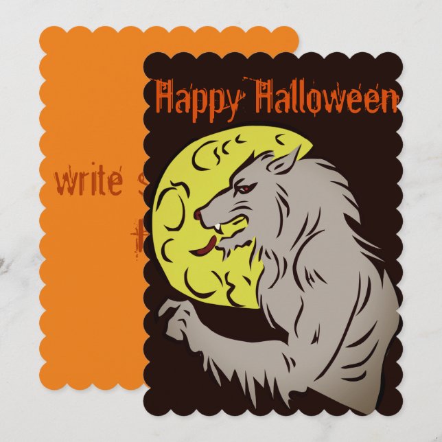Werewolf on full moon invitation (Front/Back)