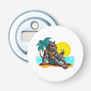 werewolf on vacation bottle opener