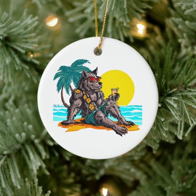 werewolf on vacation ceramic tree decoration (Tree)