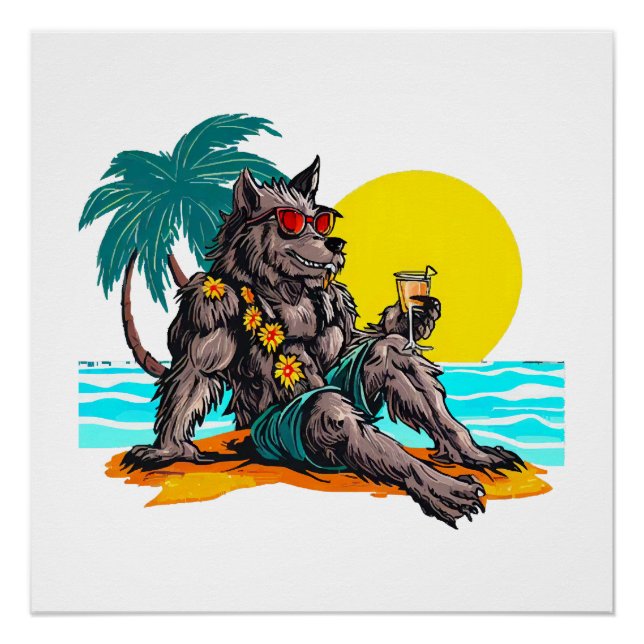 werewolf on vacation poster (Front)