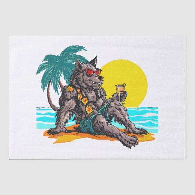 werewolf on vacation tissue paper (Front)