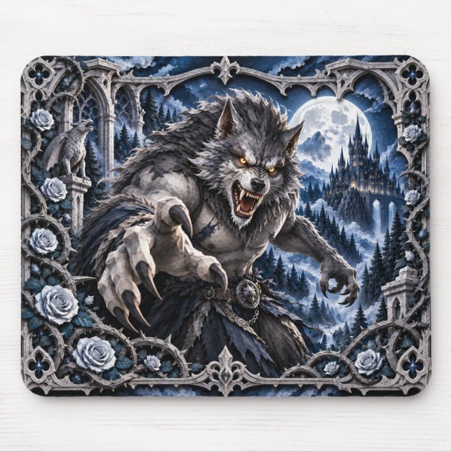 Werewolf, Paper Cut Monster Mouse Mat (Front)