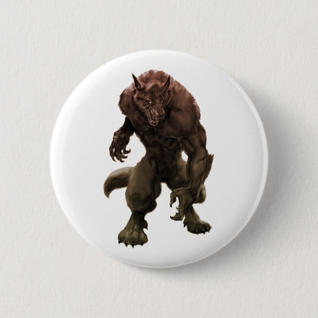 Werewolf Pin/Button 6 Cm Round Badge (Front)