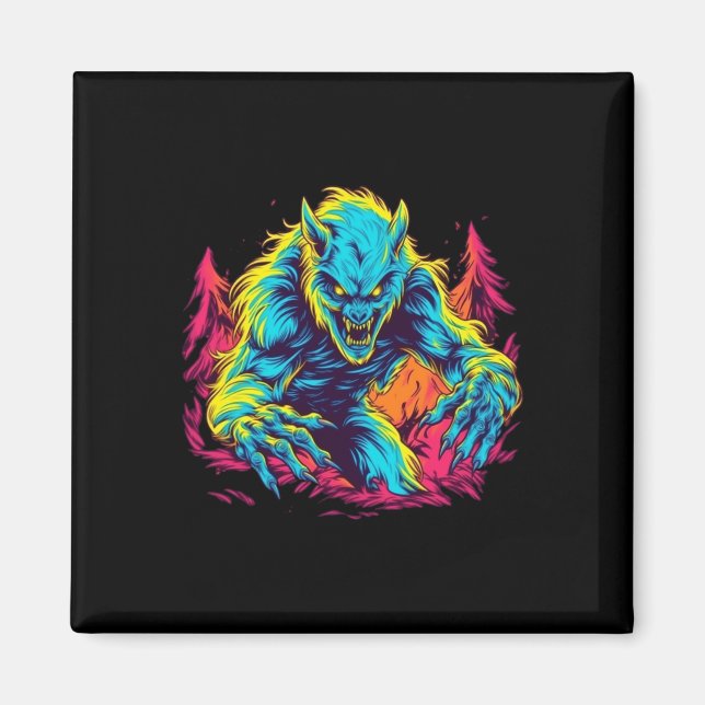 Werewolf Pranks - Lunar Mischief for Halloween  Magnet (Front)