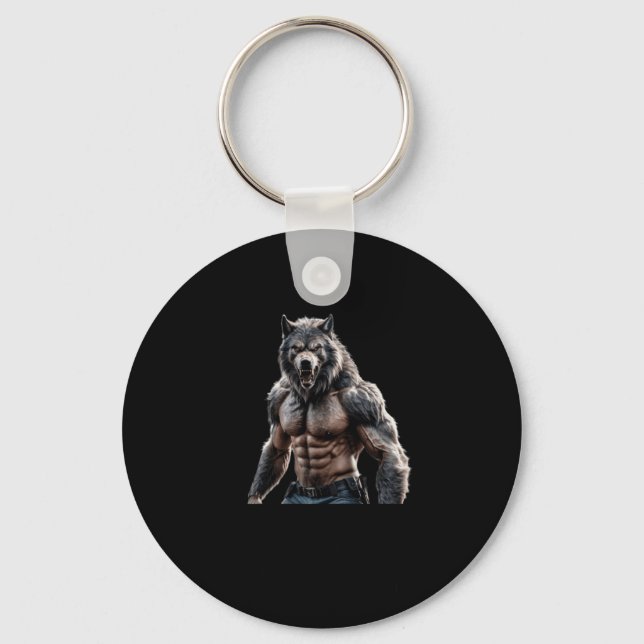 Werewolf Proof That Size Does Sticker  Key Ring (Front)