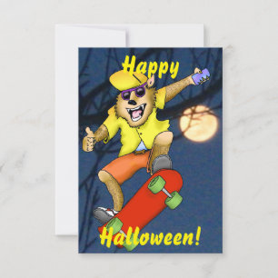 Werewolf Skateboarder Halloween Party Invitation