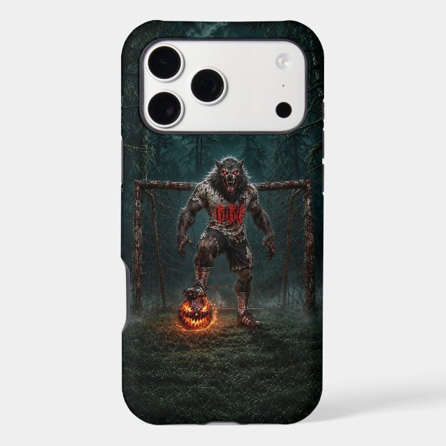 Werewolf Soccer Player Halloween Horror Art (Back)