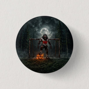 Werewolf Soccer Player Halloween Horror Art 3 Cm Round Badge