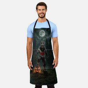 Werewolf Soccer Player Halloween Horror Art Apron