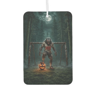 Werewolf Soccer Player Halloween Horror Art Car Air Freshener