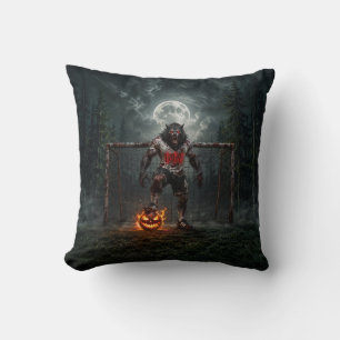 Werewolf Soccer Player Halloween Horror Art Cushion